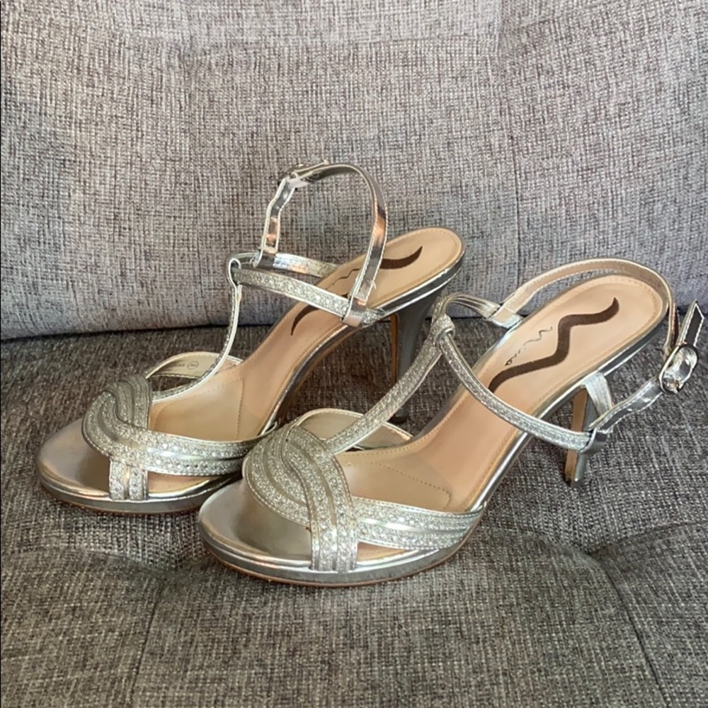 Silver high heels